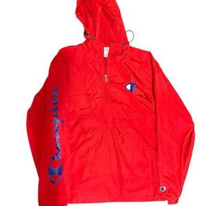 Champion Red Hooded Windbreaker